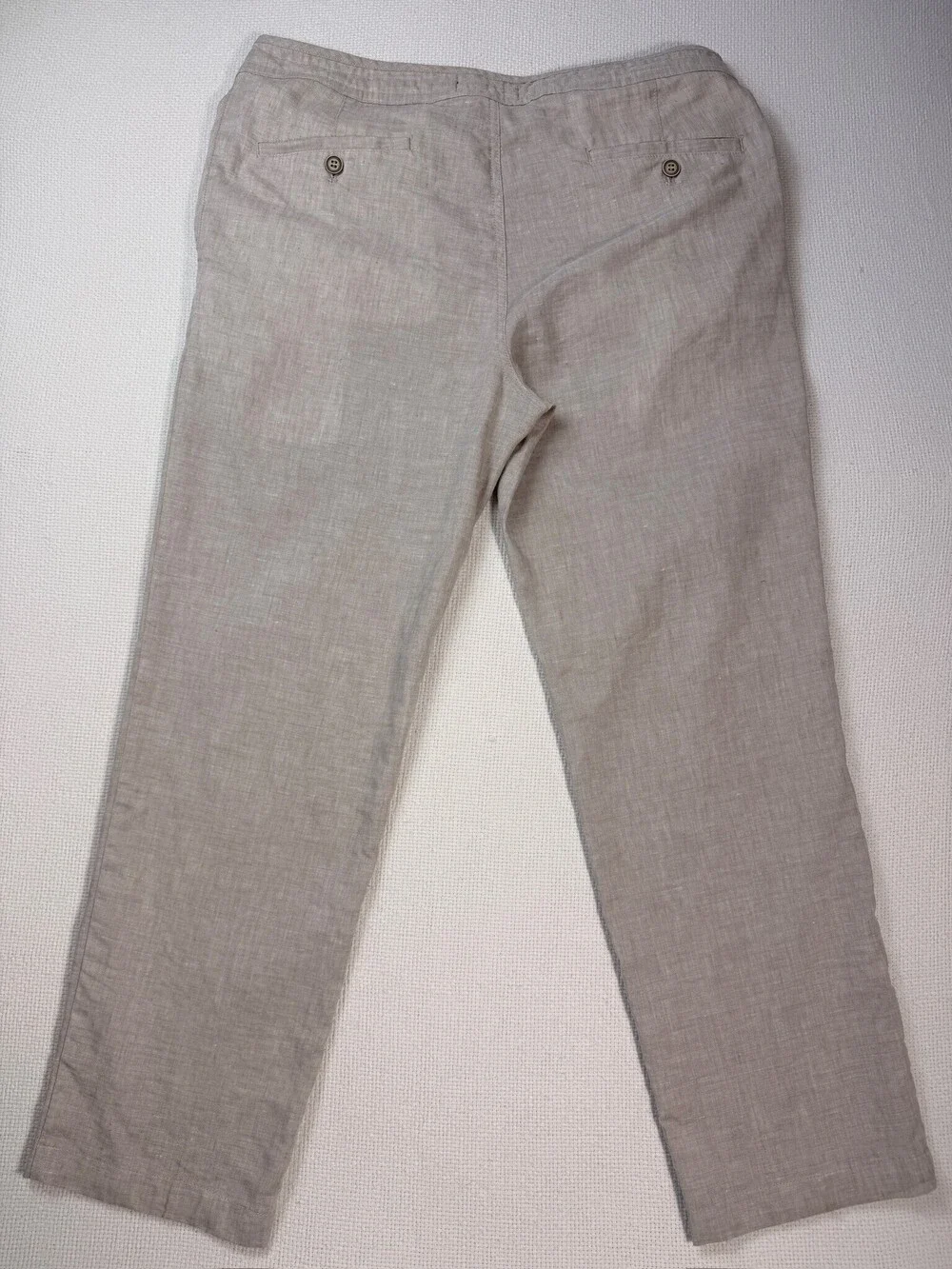 Jos A Bank Reserve Heather Tan Linen Pants Sz 35x30